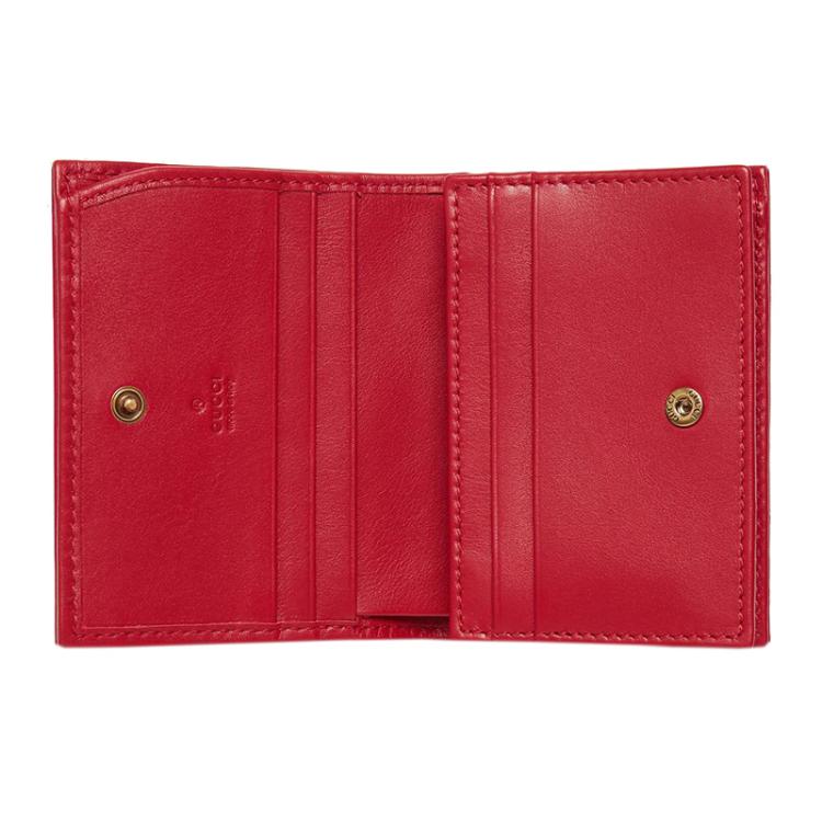 Gucci Red Quilted Leather GG Marmont Card Case Gucci | The Luxury Closet