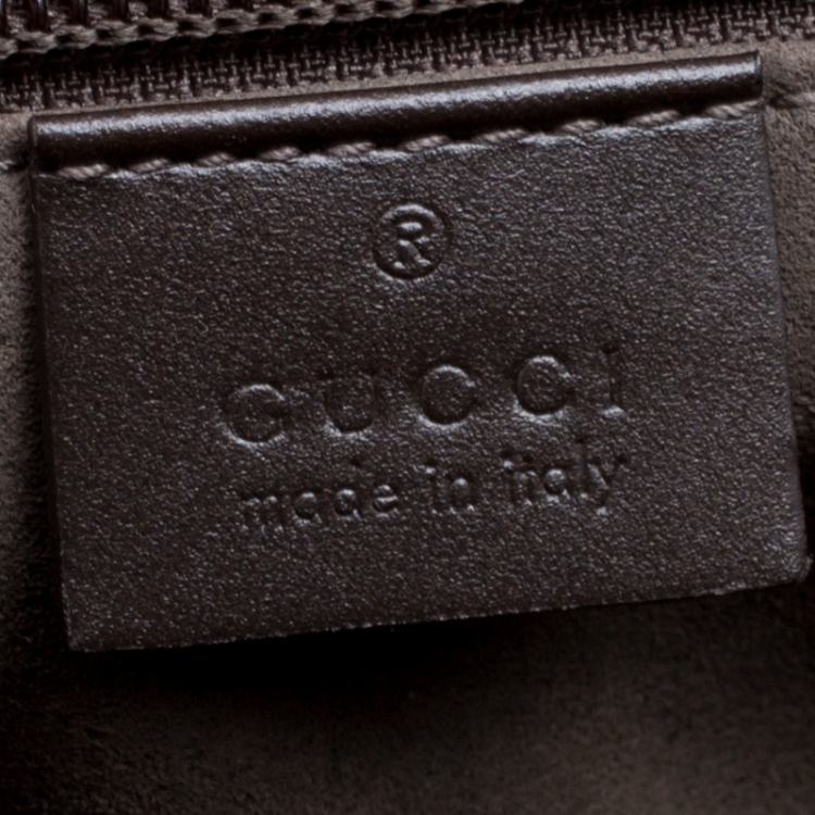Pre Owned Gucci Beige/Brown GG Supreme Canvas and Leather Top Handle Bag