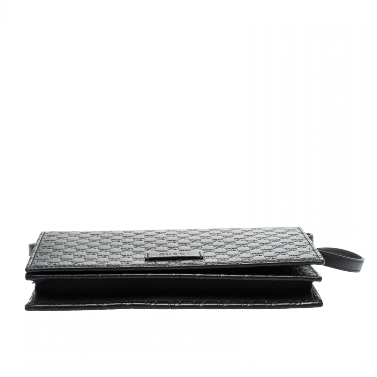 gucci wallet crossbody microguccissima black