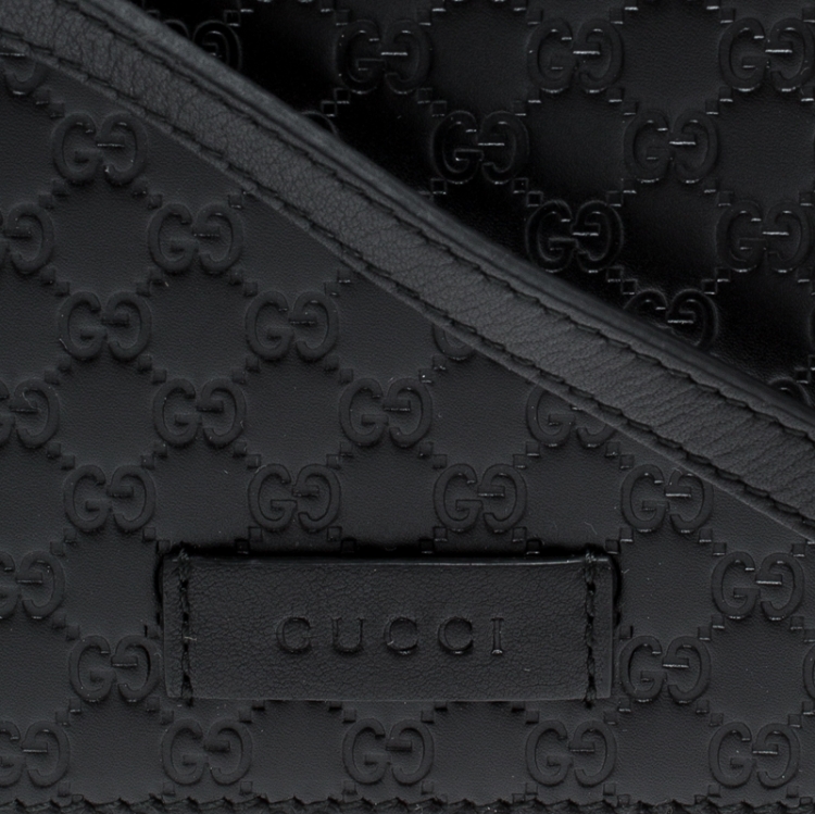 gucci wallet crossbody microguccissima black