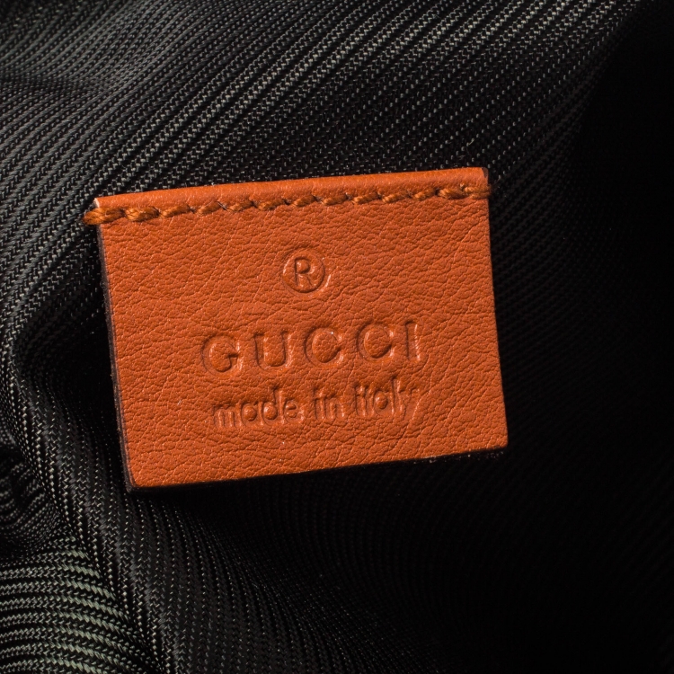 Pre Owned Gucci Beige/Orange GG Canvas Cosmetic Pouch