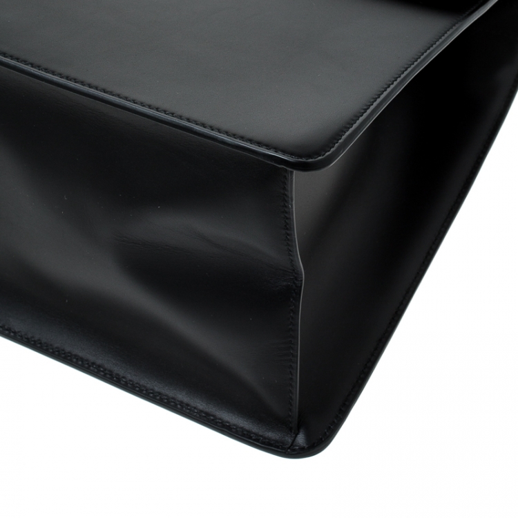 sylvie leather maxi top handle bag