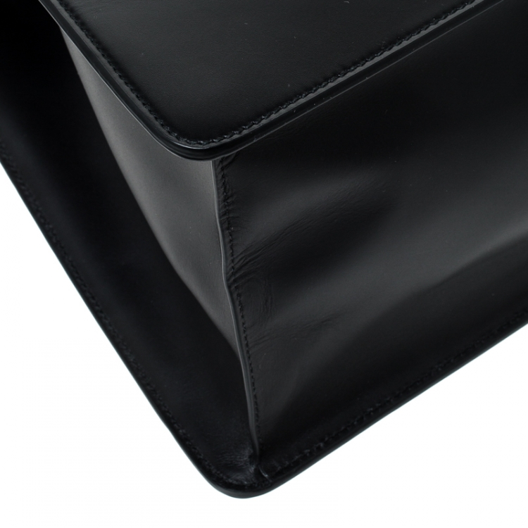 sylvie leather maxi top handle bag
