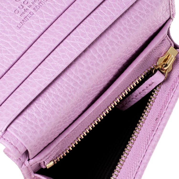 Pre Owned Gucci Light Pink GG Marmont Leather Limited Edition Bosco Bifold Wallet
