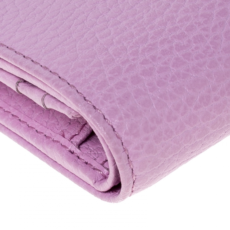 Pre Owned Gucci Light Pink GG Marmont Leather Limited Edition Bosco Bifold Wallet
