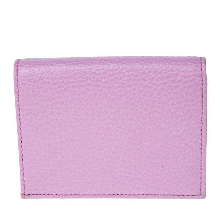 Pre Owned Gucci Light Pink GG Marmont Leather Limited Edition Bosco Bifold Wallet
