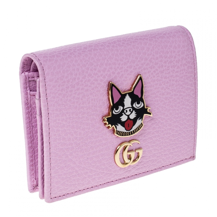 Pre Owned Gucci Light Pink GG Marmont Leather Limited Edition Bosco Bifold Wallet