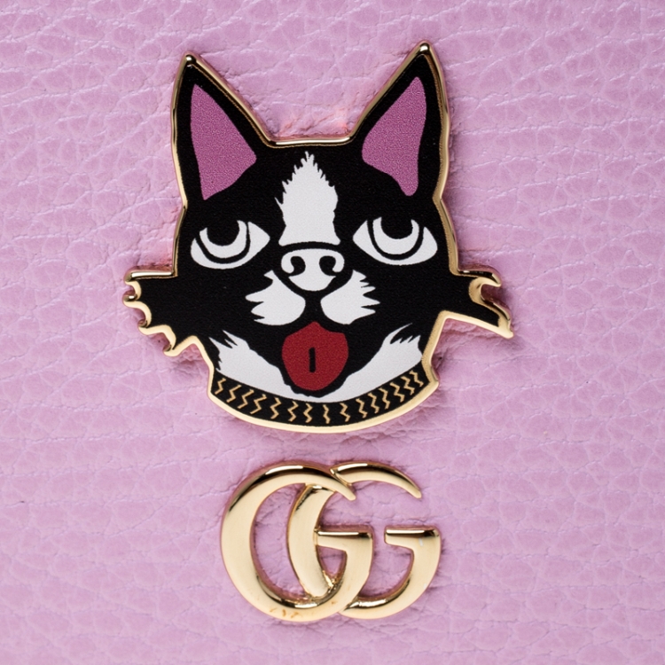 Pre Owned Gucci Light Pink GG Marmont Leather Limited Edition Bosco Bifold Wallet