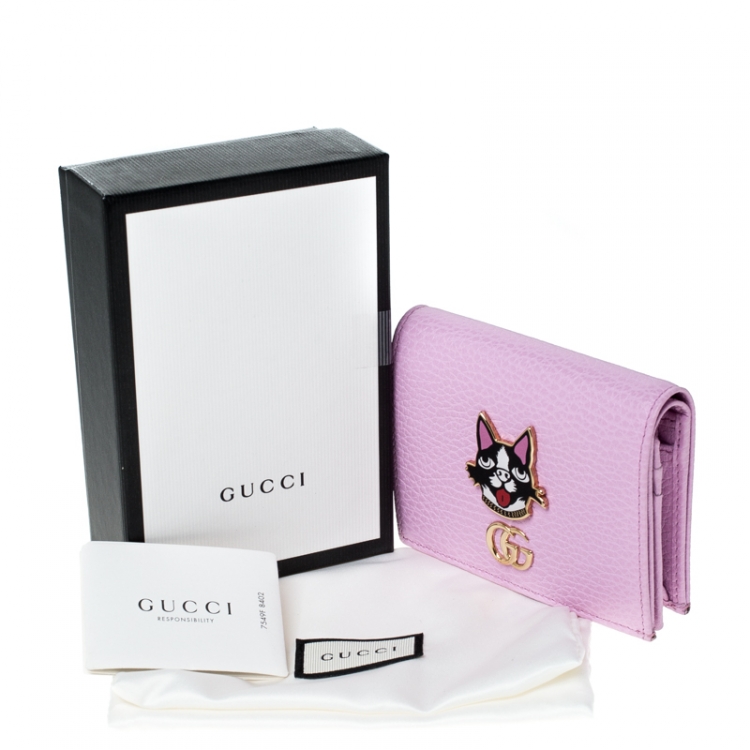 Pre Owned Gucci Light Pink GG Marmont Leather Limited Edition Bosco Bifold Wallet