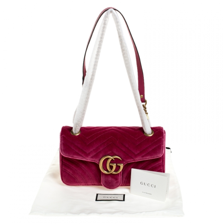 gucci pink velvet marmont bag