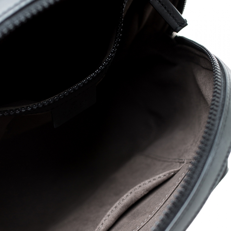 Pre Owned Gucci Beige/Black GG Supreme Canvas and Leather Small Eden Backpack