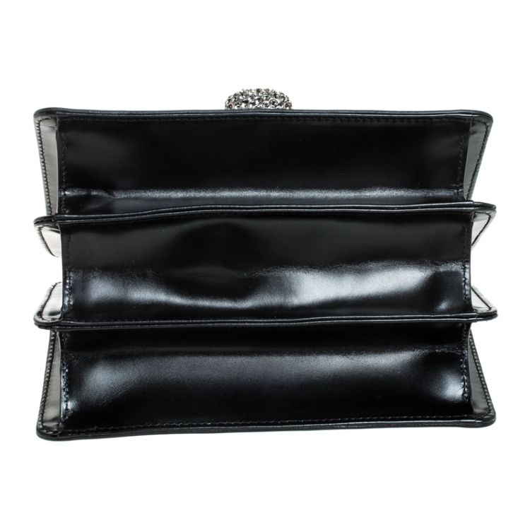 Pre Owned Gucci Black Leather Small Thiara Bamboo Top Handle Bag