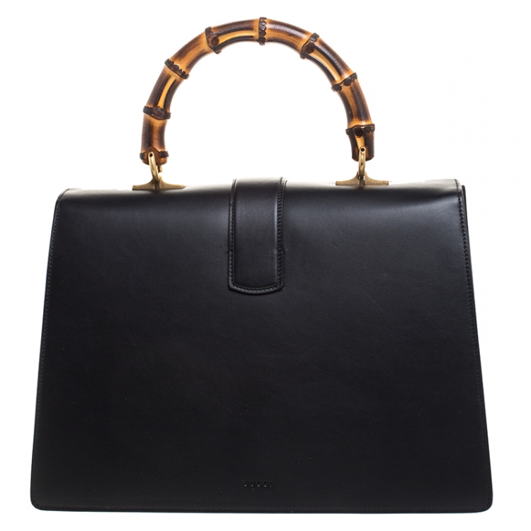 Pre Owned Gucci Tri Color Leather Large Dionysus Bamboo Top Handle Bag