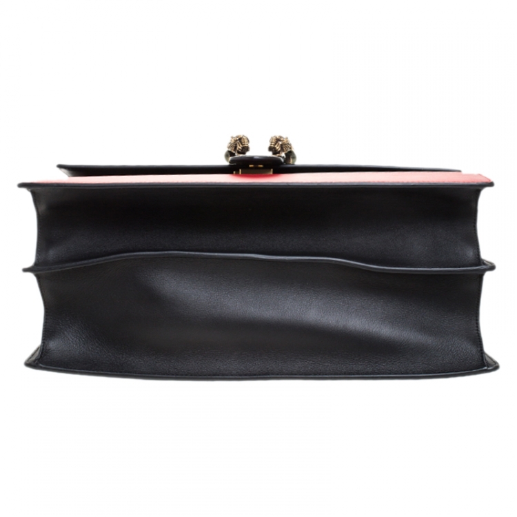 Pre Owned Gucci Tri Color Leather Large Dionysus Bamboo Top Handle Bag