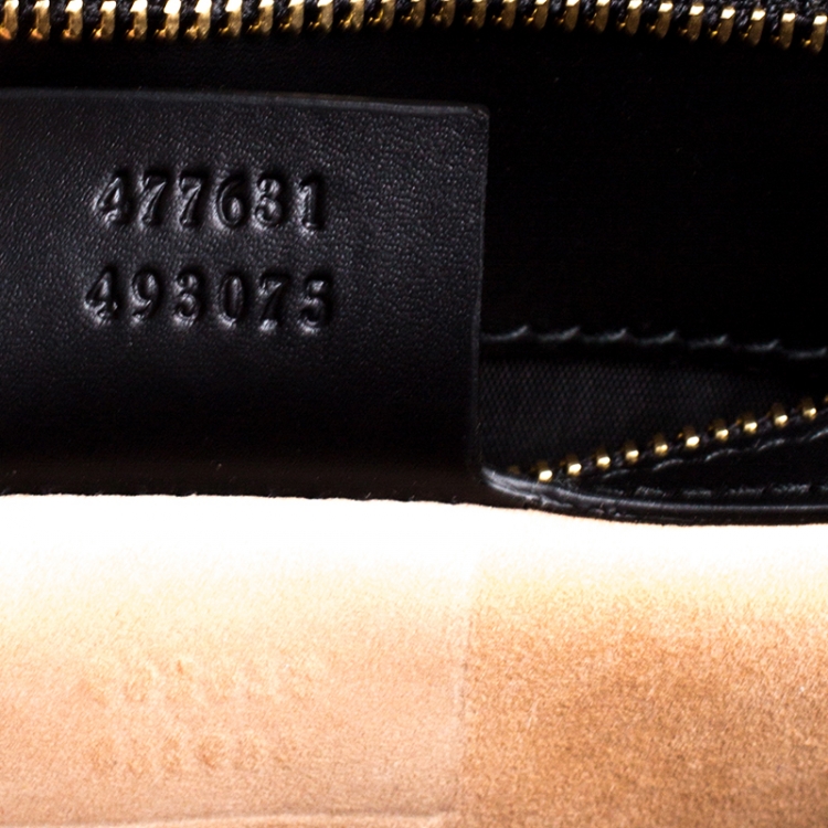 Pre Owned Gucci Black Web Chain Leather Sylvie Maxi Top Handle Bag