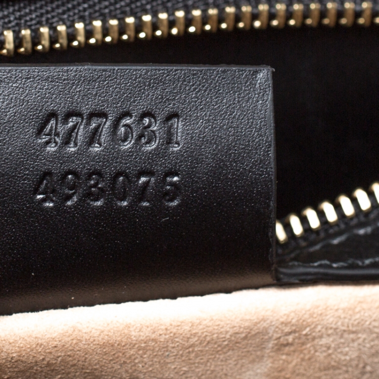 Pre Owned Gucci Black Web Chain Leather Sylvie Maxi Top Handle Bag