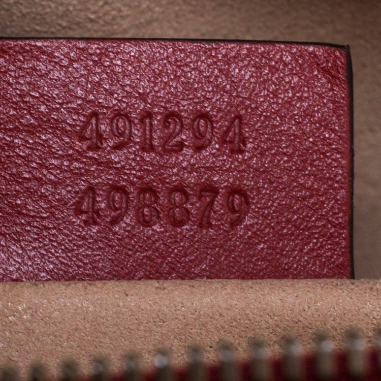 Pre Owned Gucci Red Matelassé Leather GG Marmont Belt Bag