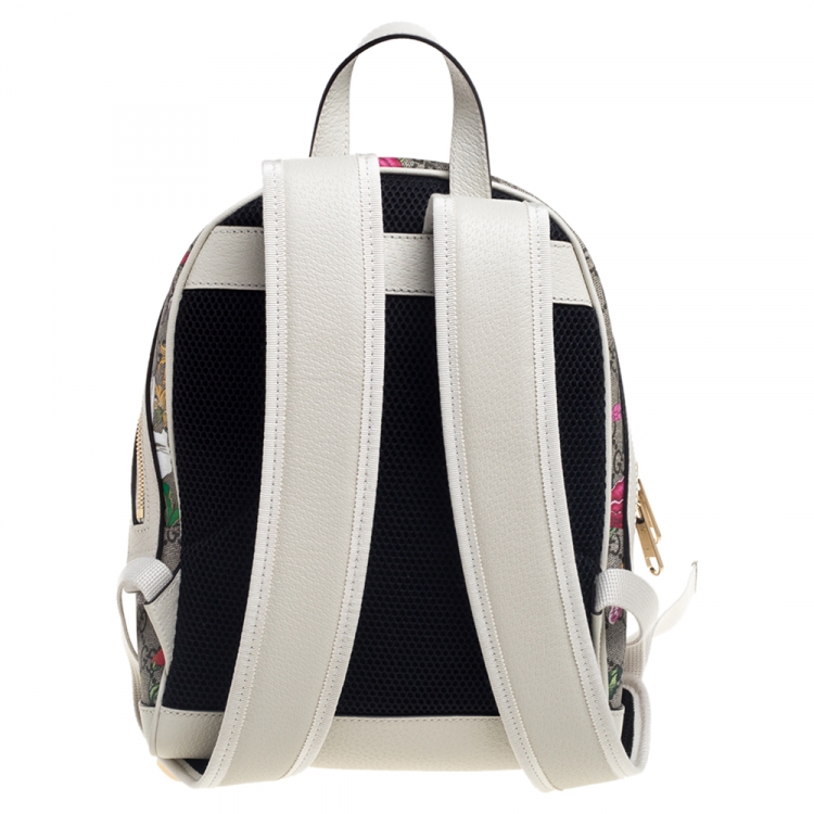 Pre Owned Gucci Multicolor GG Supreme Canvas and Leather Small Ophidia Flora Backpack