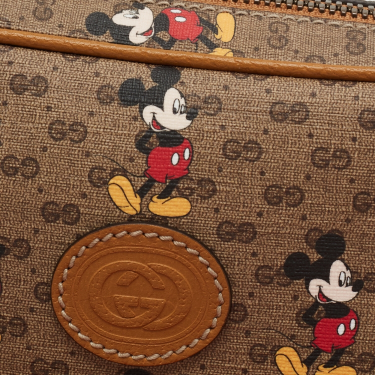 مملوكة مسبقًا Gucci x Disney Brown GG Supreme Canvas and Leather Mickey Mouse Belt Bag