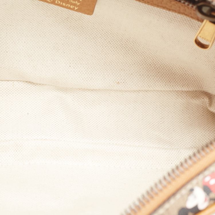 مملوكة مسبقًا Gucci x Disney Brown GG Supreme Canvas and Leather Mickey Mouse Belt Bag