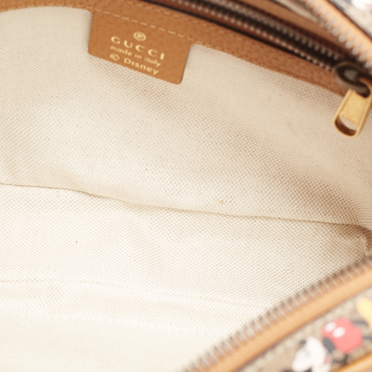 مملوكة مسبقًا Gucci x Disney Brown GG Supreme Canvas and Leather Mickey Mouse Belt Bag