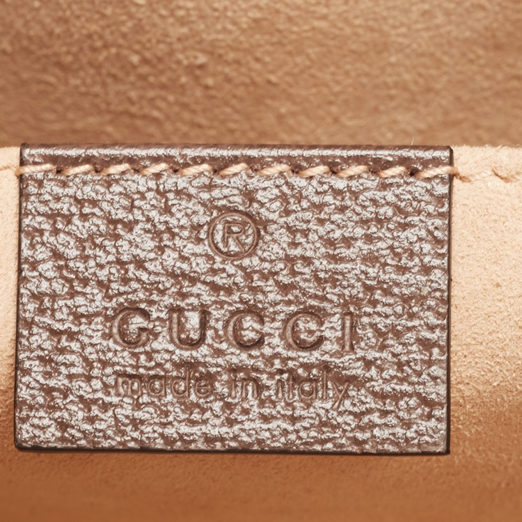 Pre Owned Gucci Beige/Brown GG Supreme Canvas and Leather Ophidia Pouch