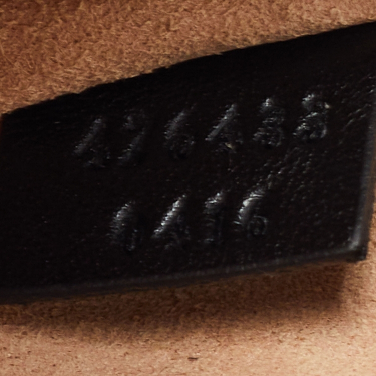 Pre Owned Gucci Black Matelassé Leather Super Mini GG Marmont Shoulder Bag