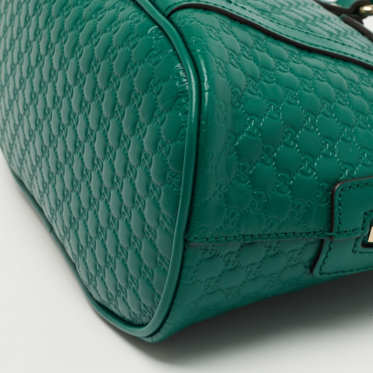 Pre Owned Gucci Green Microguccissima Leather Mini Dome Bag