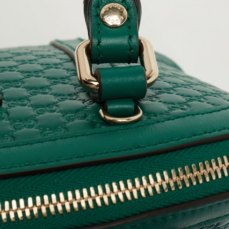 Pre Owned Gucci Green Microguccissima Leather Mini Dome Bag