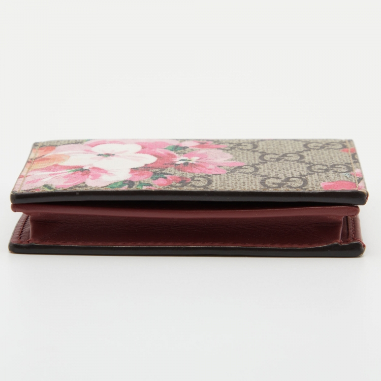 Pre Owned Gucci Multicolor GG Supreme Canvas Blooms Card Case