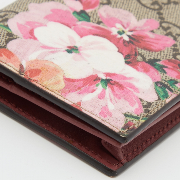 Pre Owned Gucci Multicolor GG Supreme Canvas Blooms Card Case