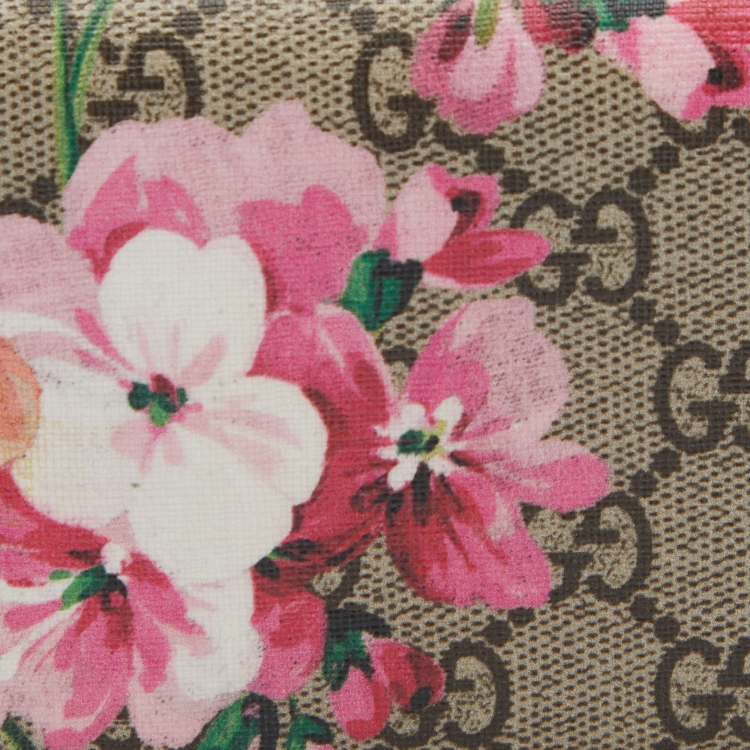 Pre Owned Gucci Multicolor GG Supreme Canvas Blooms Card Case