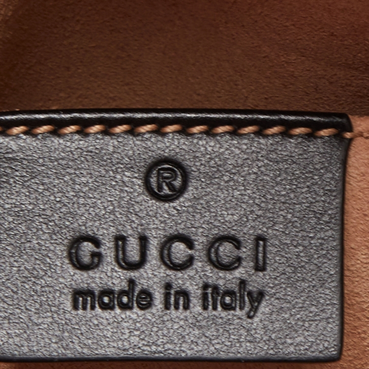 Pre Owned Gucci Black Matelassé Leather GG Marmont Backpack