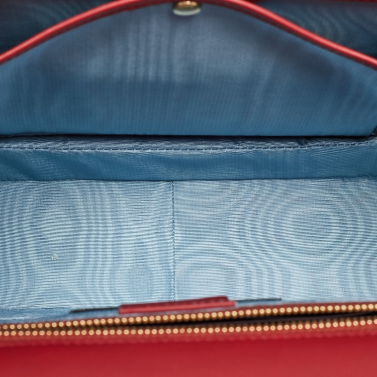Pre Owned Gucci Garden Multicolor Velvet and Leather Bamboo 1947 Top Handle Bag
