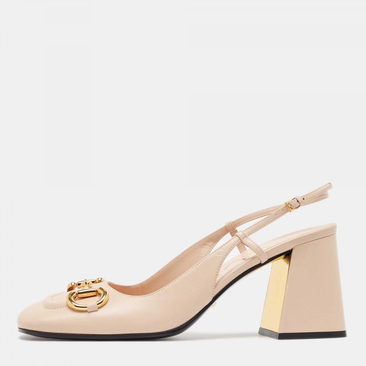 Gucci Light Pink Leather Horsebit Slingback Pumps Size 41 Gucci | The ...