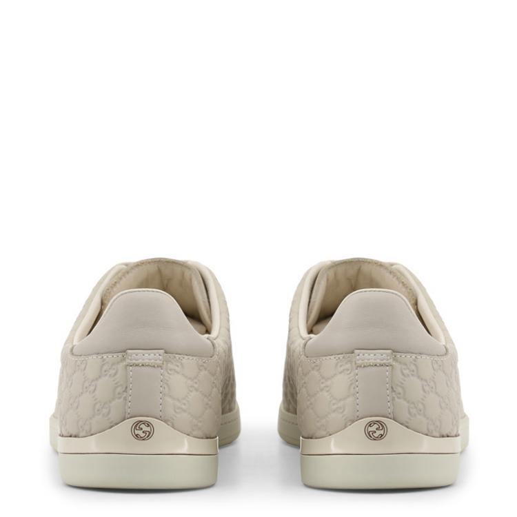 Pre Owned Gucci Beige Microguccissima Leather Lace Up Sneakers Size 38