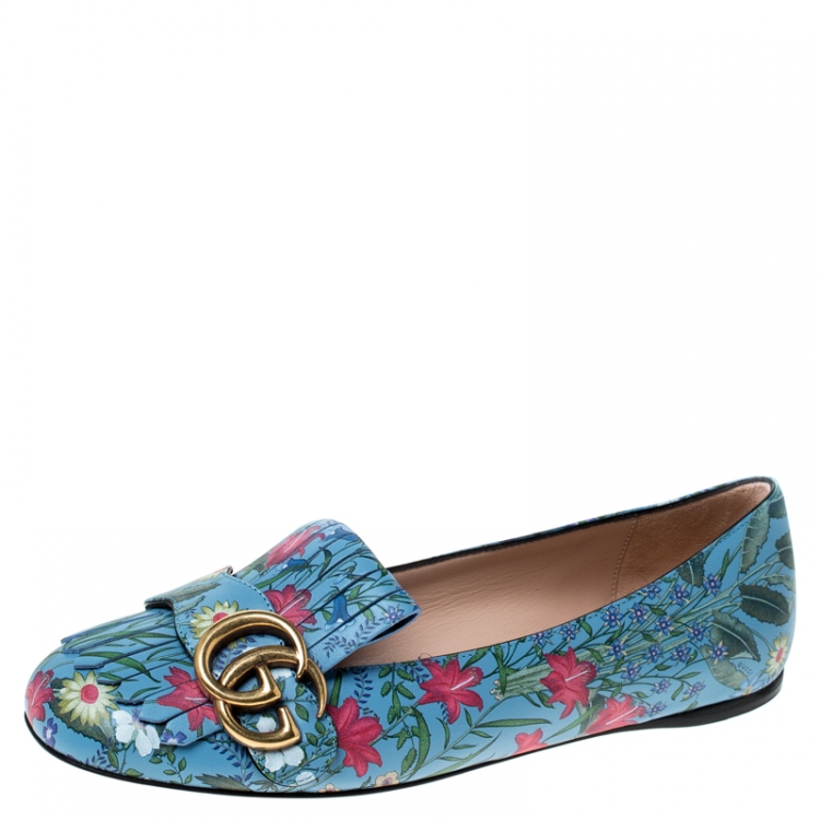 gucci floral flats