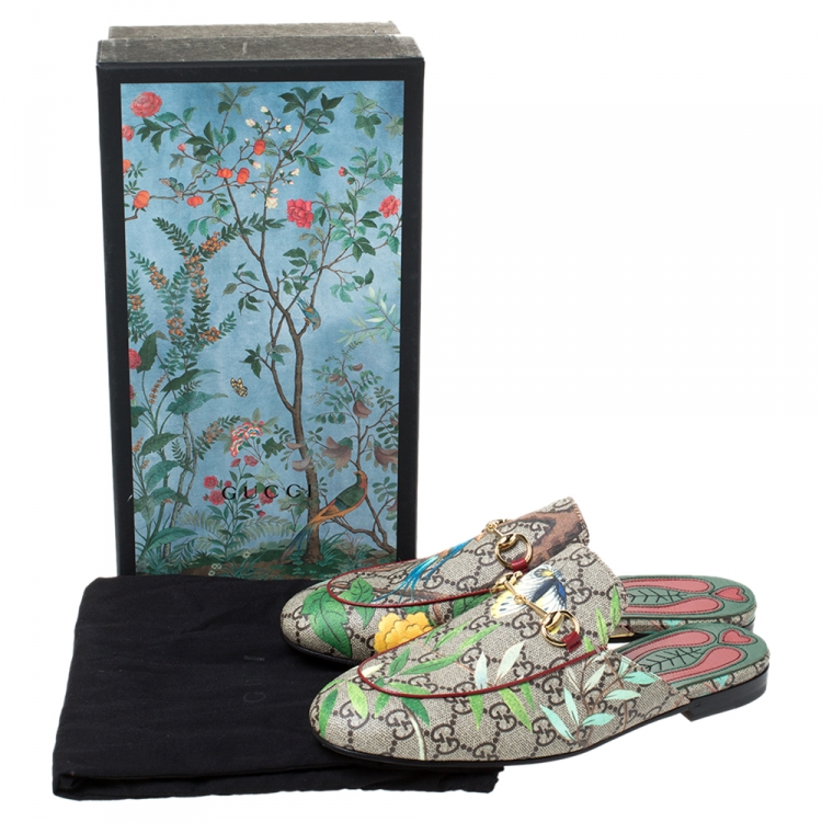gucci princetown loafer in tian garden print size 39
