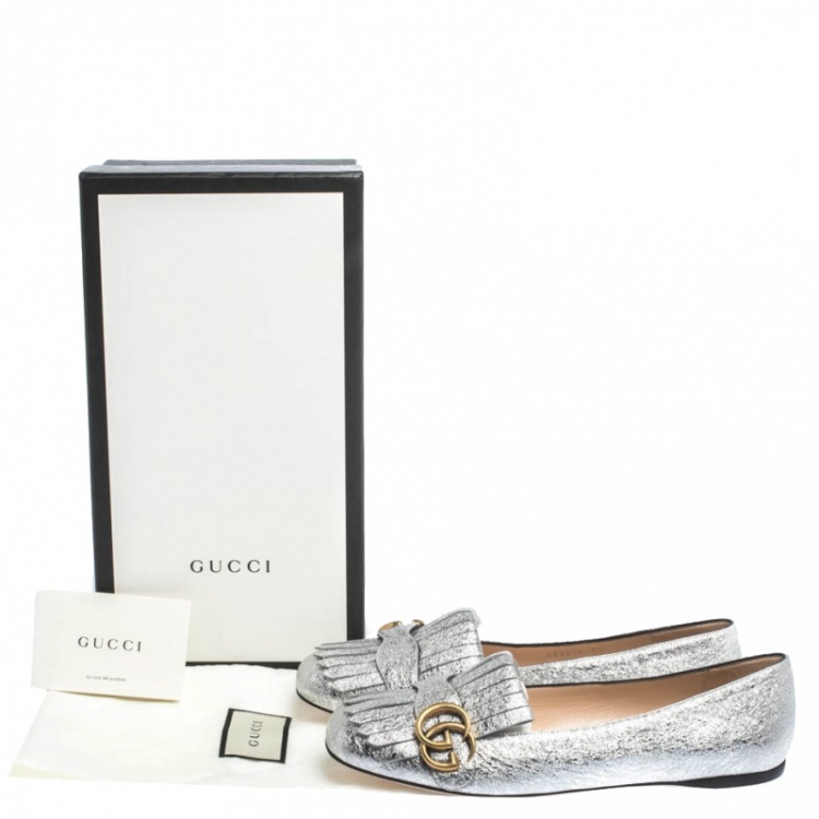 Gucci marmont shoes silver Clearance