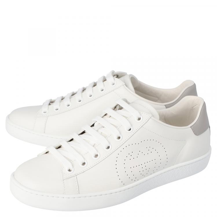 Pre Owned  Gucci White Ace Sneakers Size 38.5 