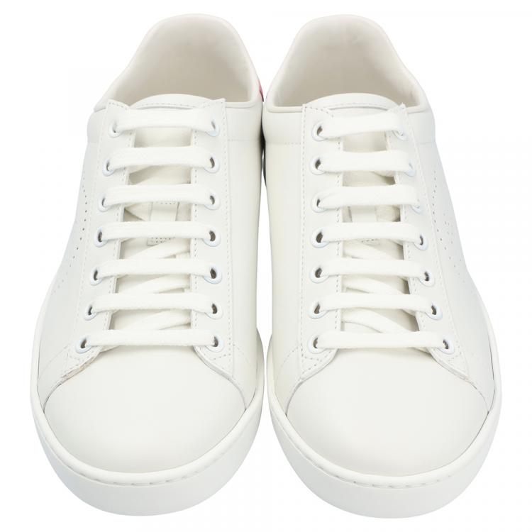 Pre Owned Gucci White Ace Sneakers Size 37