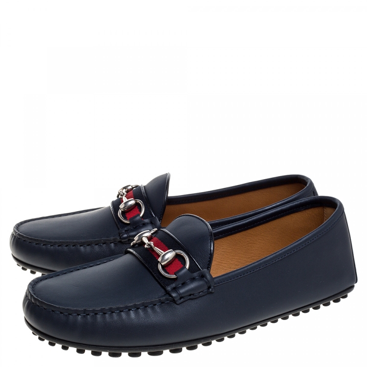 gucci loafers navy