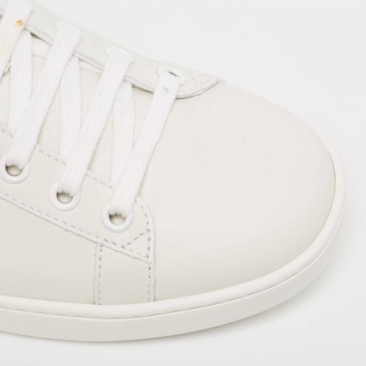 Pre Owned Gucci White Leather  Ace Low Top  Sneakers Size 39