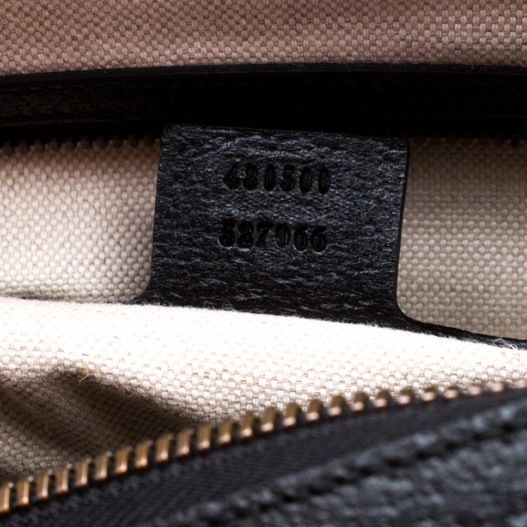 Pre Owned Gucci Black Suede and Leather Duffle Bag 