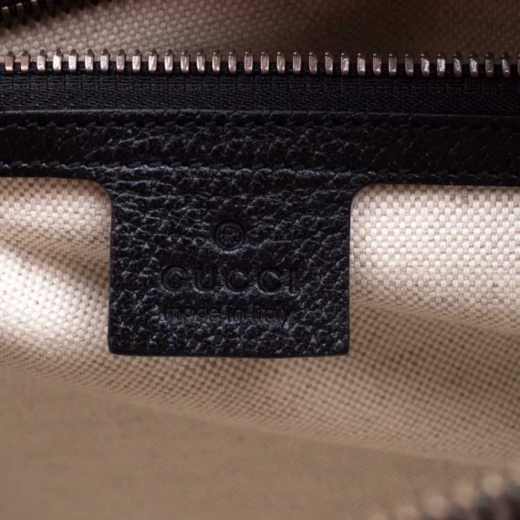 Pre Owned Gucci Black Suede and Leather Duffle Bag 