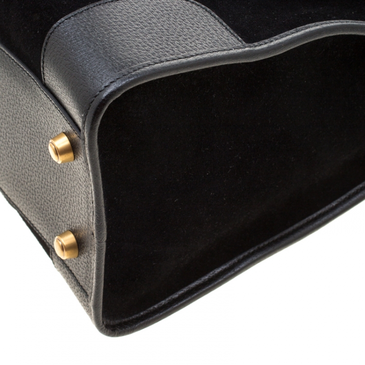 Pre Owned Gucci Black Suede and Leather Duffle Bag 