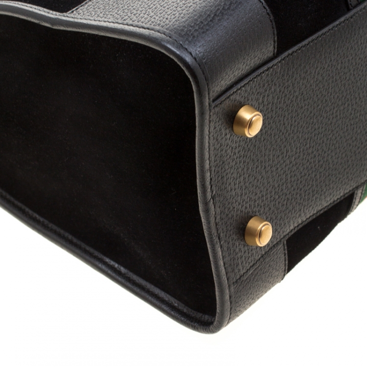 Pre Owned Gucci Black Suede and Leather Duffle Bag 