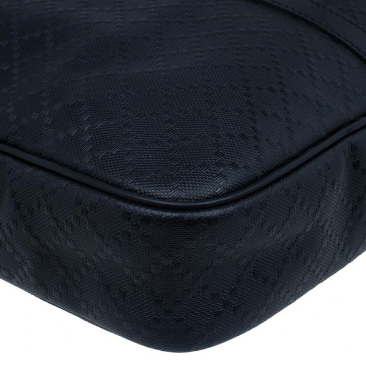Pre Owned Gucci Black Guccissima Leather Laptop Bag