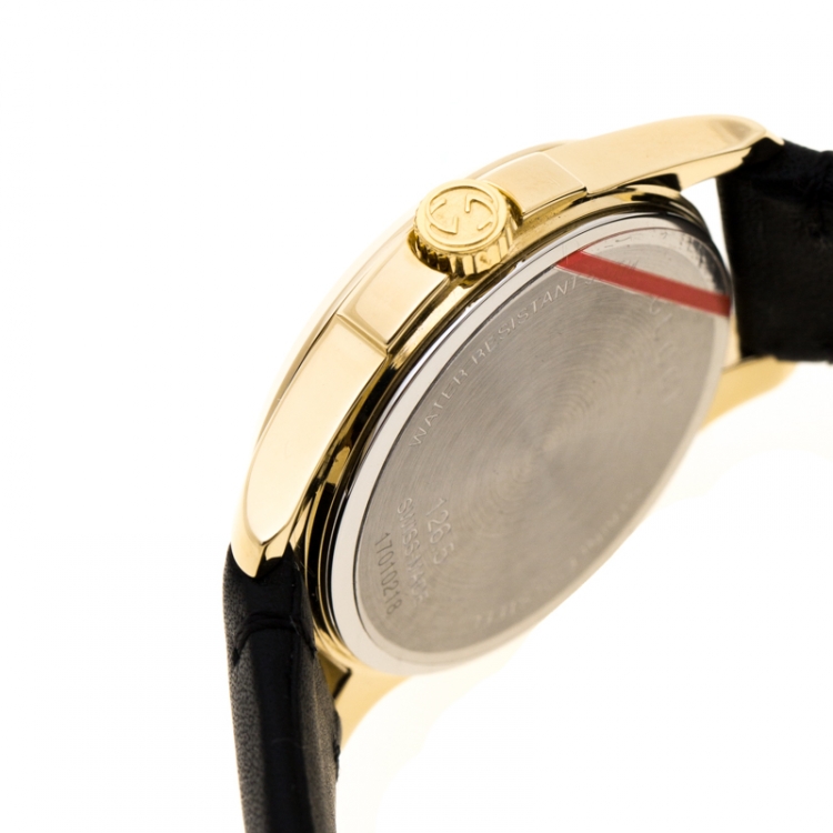 Pre Owned Gucci Silver Gold Plated Stainless Steel G-Timeless 126.5 Women's Wristwatch 27 mm
