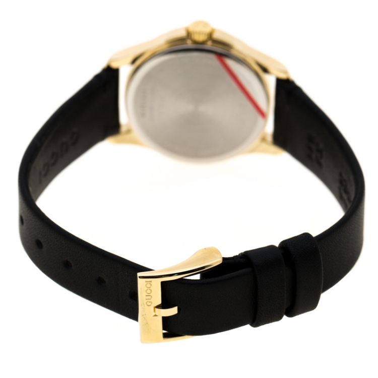 Pre Owned Gucci Silver Gold Plated Stainless Steel G-Timeless 126.5 Women's Wristwatch 27 mm